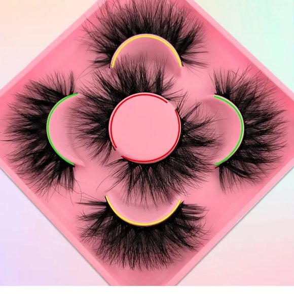 5 pairs Fluffy and Thick D Curling Faux Mink False Eyelashes Extension - Picture 3 of 9